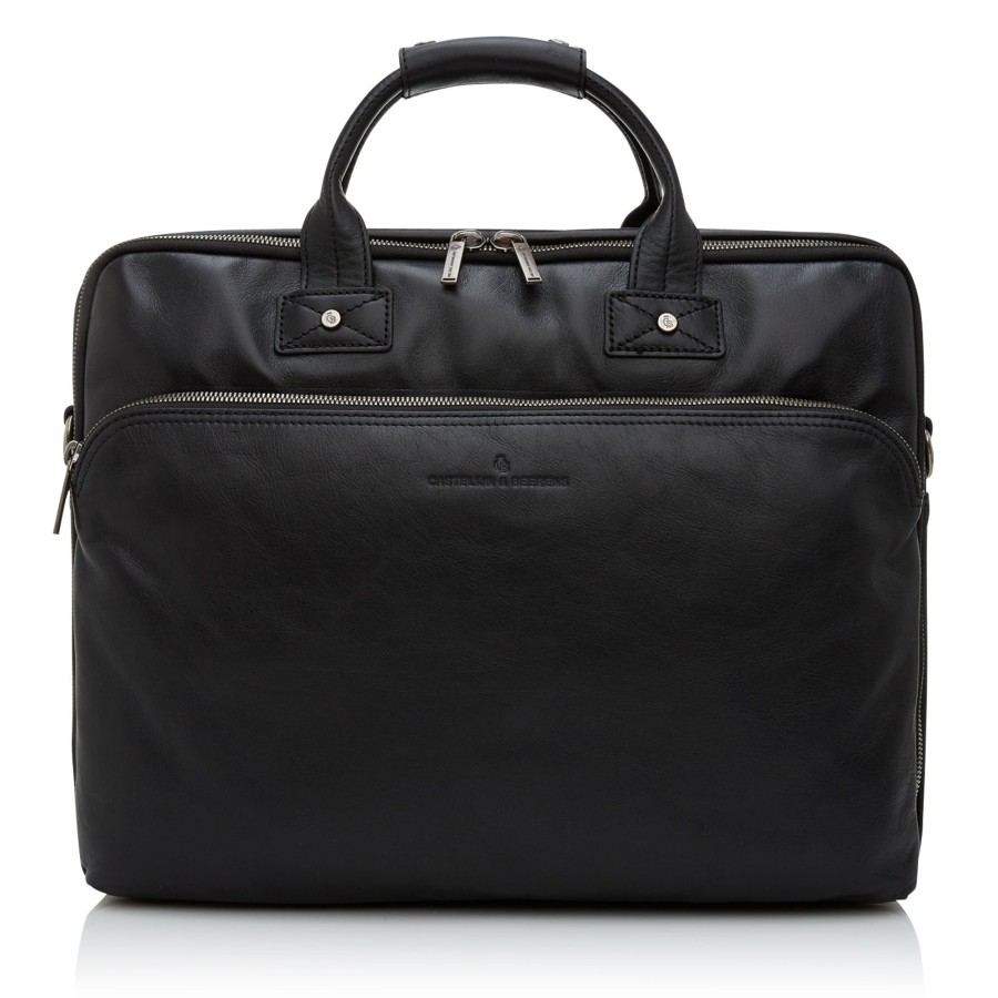 Clearance Castelijn & Beerens Castelijn & Beerens Firenze Laptop Bag 17" + Tablet Double Zip Black