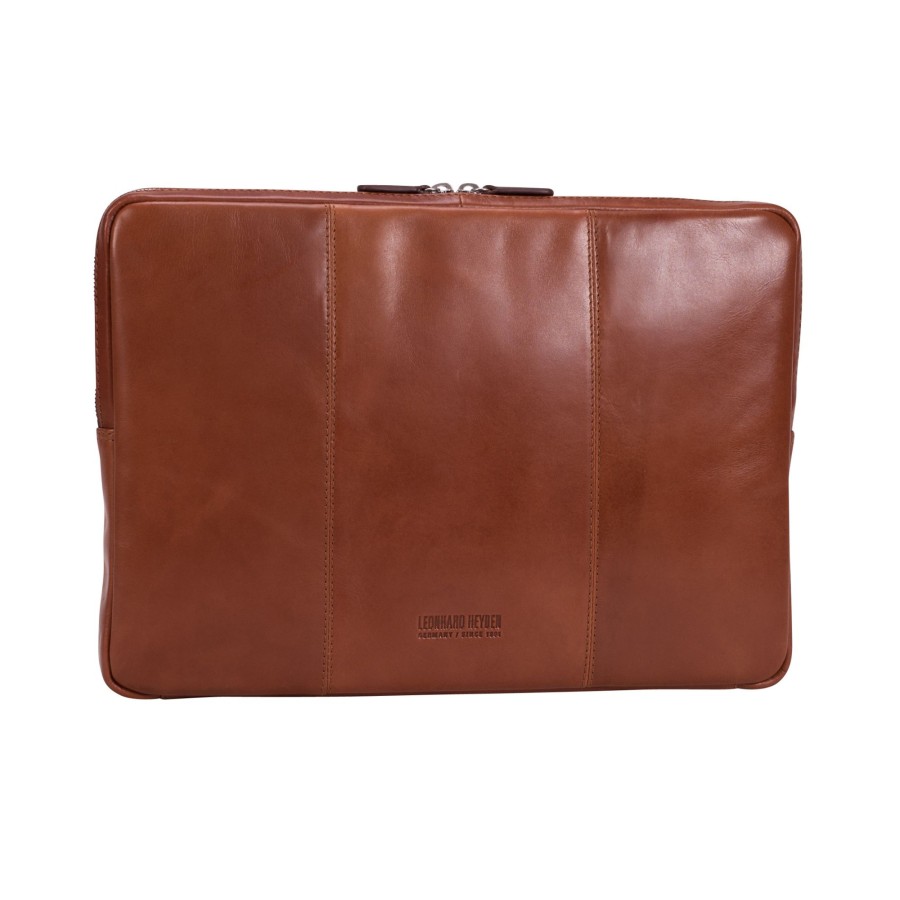 Best Leonhard Heyden Leonhard Heyden Cambridge Zipped Laptop Sleeve M Cognac