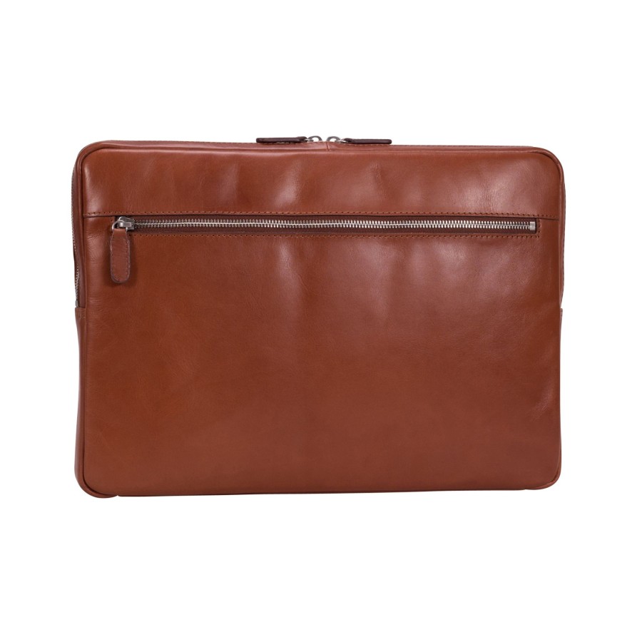 Best Leonhard Heyden Leonhard Heyden Cambridge Zipped Laptop Sleeve M Cognac