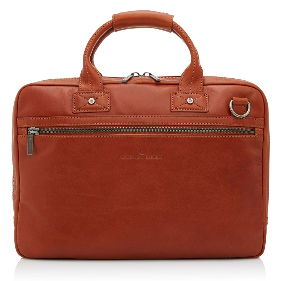 Clearance Castelijn & Beerens Castelijn & Beerens Firenze Laptop Bag 15.6" + Tablet Single Zip Light Brown