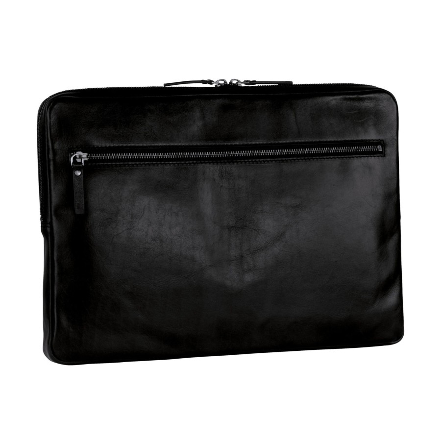 Clearance Leonhard Heyden Leonhard Heyden Cambridge Zipped Laptop Sleeve M Black