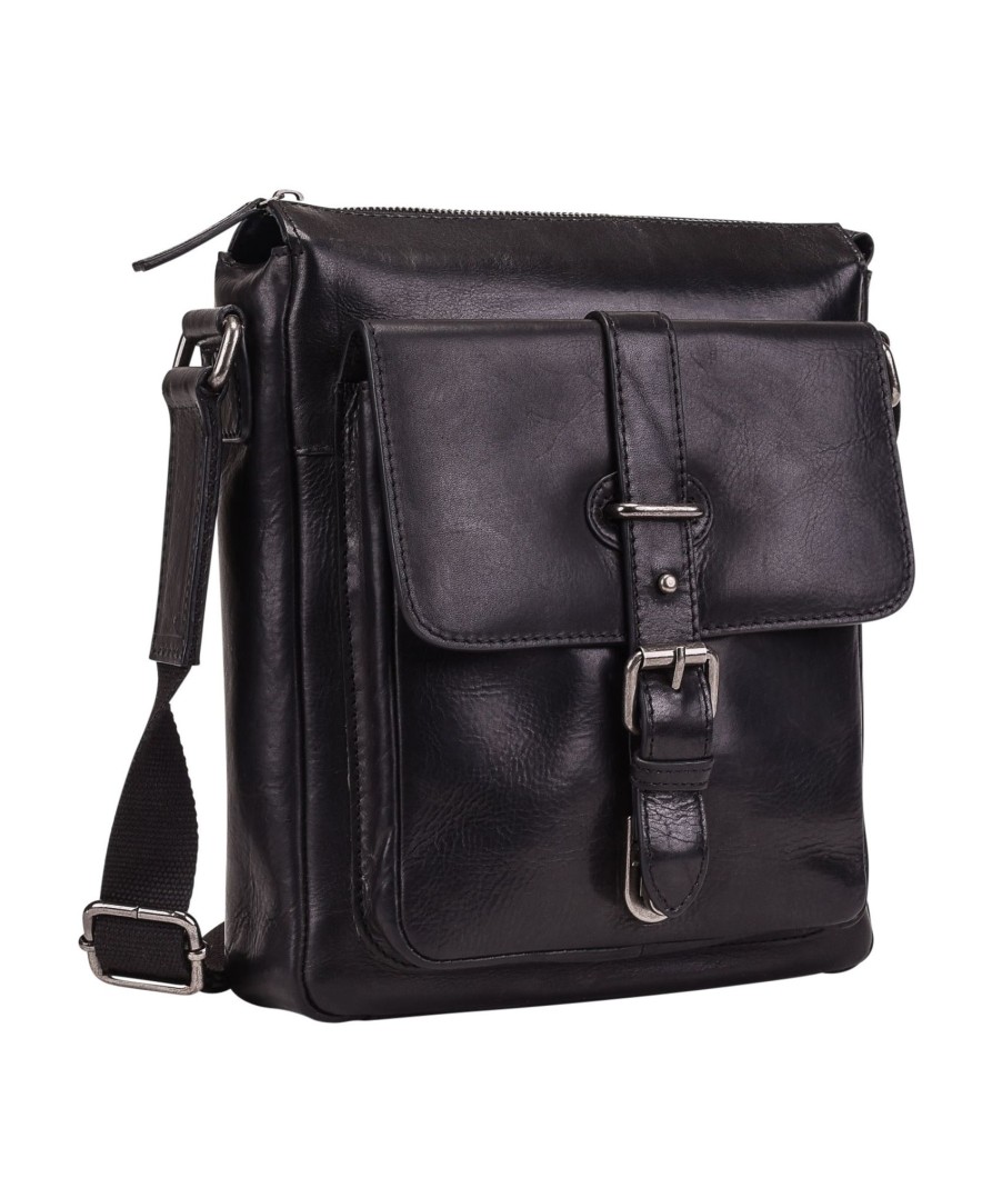 Best Leonhard Heyden Leonhard Heyden Roma Zipped Messenger Bag S Black