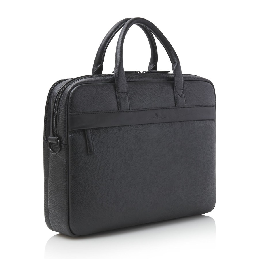 Clearance Castelijn & Beerens Castelijn & Beerens Onyx Alpha Laptop Bag 15.6" Double Zip Black