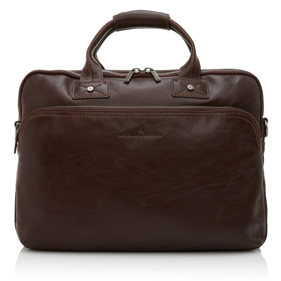 Wholesale Castelijn & Beerens Castelijn & Beerens Firenze Laptop Bag 15.6" + Tablet Double Zip Mocca