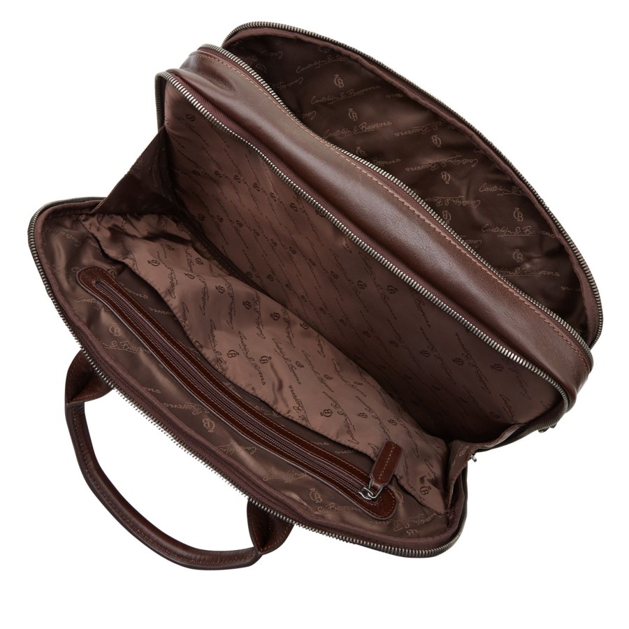 Wholesale Castelijn & Beerens Castelijn & Beerens Firenze Laptop Bag 15.6" + Tablet Double Zip Mocca