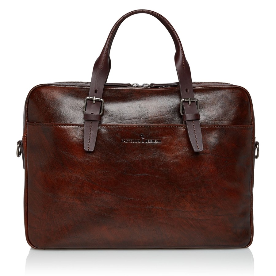 Best Castelijn & Beerens Castelijn & Beerens Rien Laptop Bag 15.6" + Tablet Single Zip Cognac