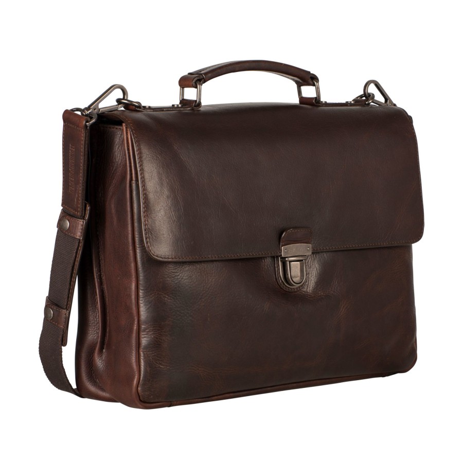 New Leonhard Heyden Leonhard Heyden Roma Briefcase 2 Compartments Brown