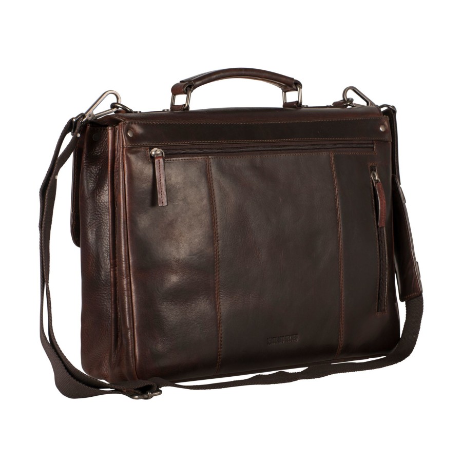 New Leonhard Heyden Leonhard Heyden Roma Briefcase 2 Compartments Brown