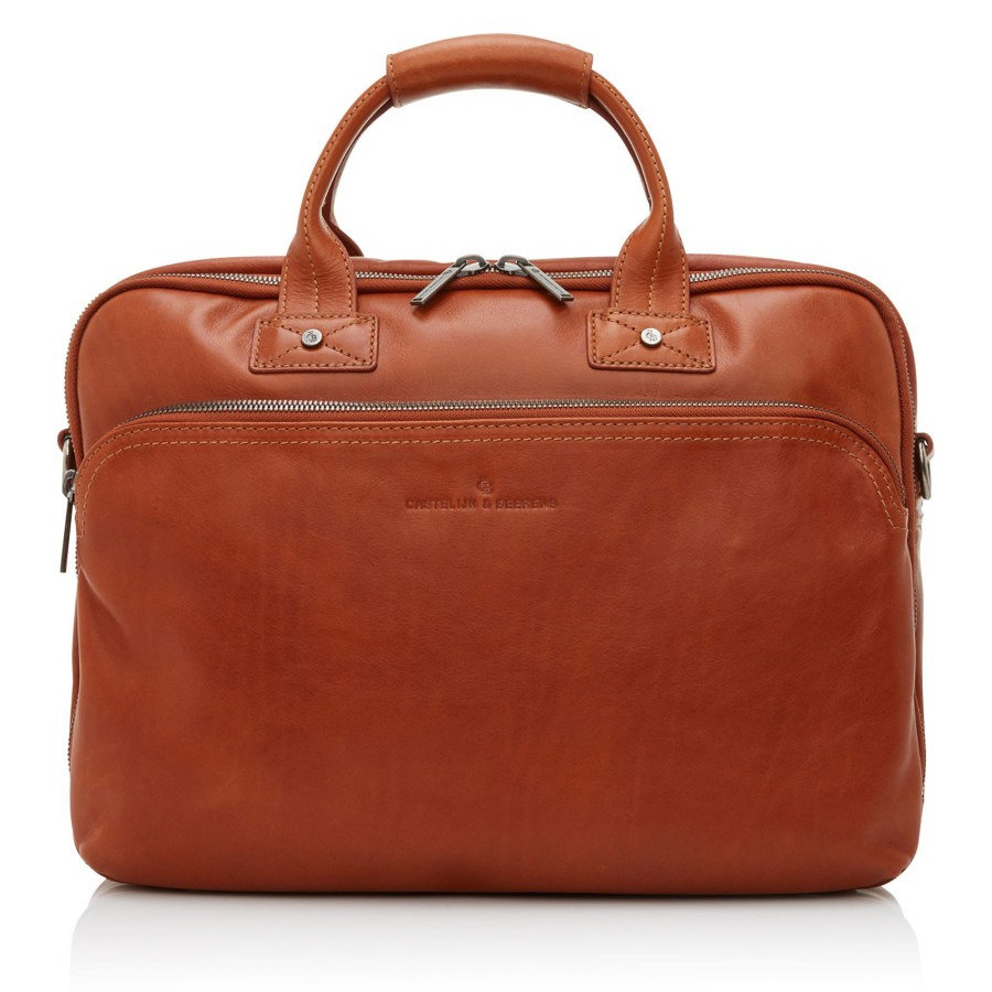 Best Castelijn & Beerens Castelijn & Beerens Firenze Laptop Bag 15.6" + Tablet Double Zip Light Brown