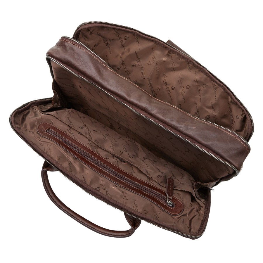 Best Castelijn & Beerens Castelijn & Beerens Firenze Laptop Bag 17" + Tablet Double Zip Mocca