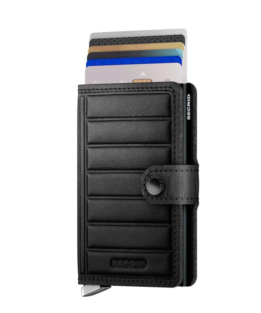 Clearance Secrid Secrid Premium Miniwallet Emboss Lines Black