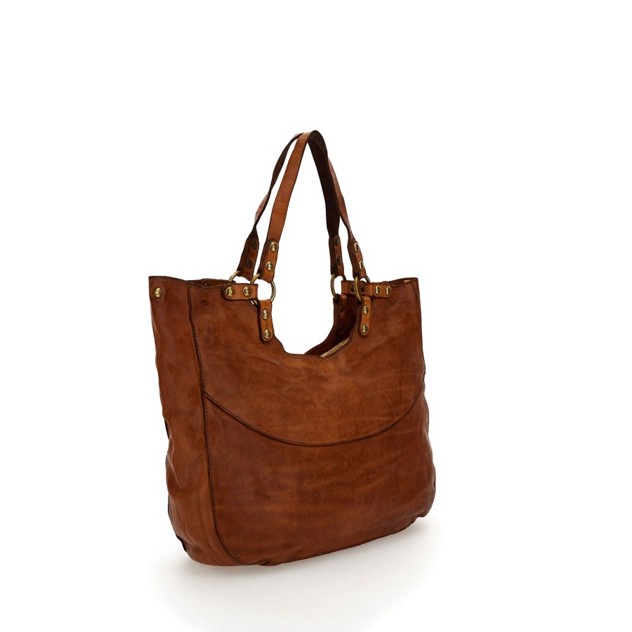 Online Campomaggi Campomaggi Traditional Mamore Shopping Bag Cognac