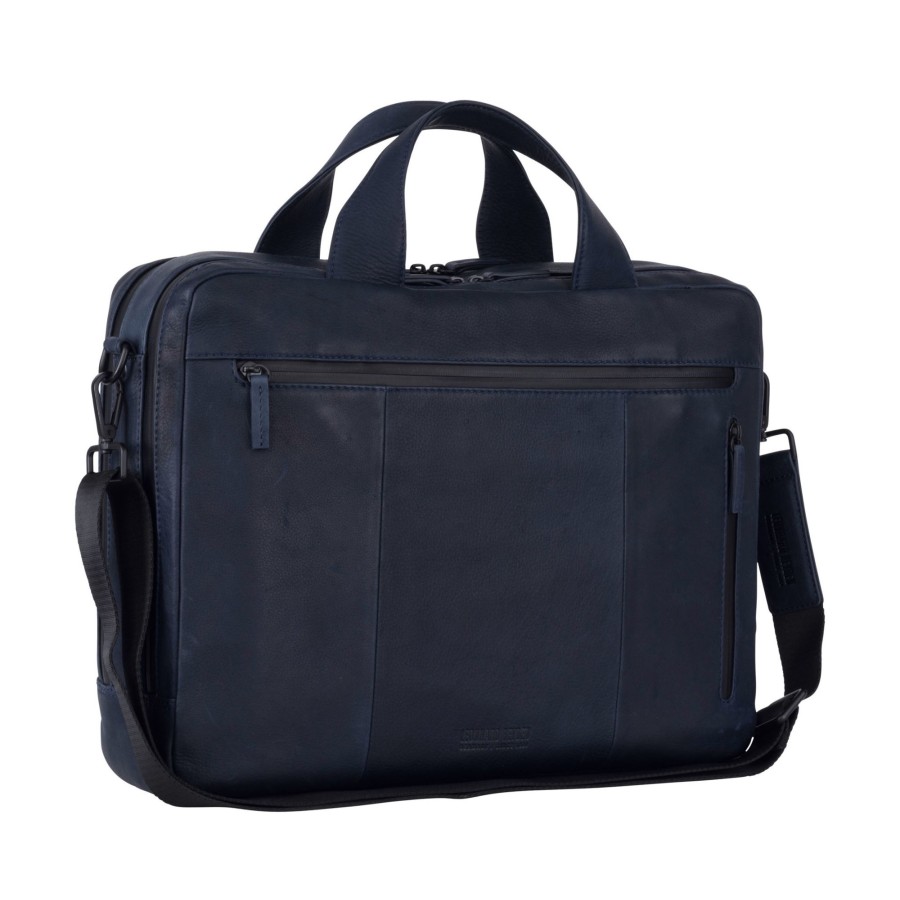 Wholesale Leonhard Heyden Leonhard Heyden The Hague Zipped Briefcase 2 Compartments Blue