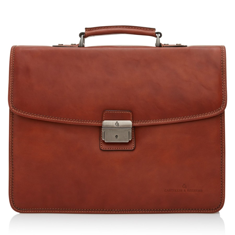 Clearance Castelijn & Beerens Castelijn & Beerens Verona Laptop Bag 13.3" + Tablet Double Pocket Light Brown