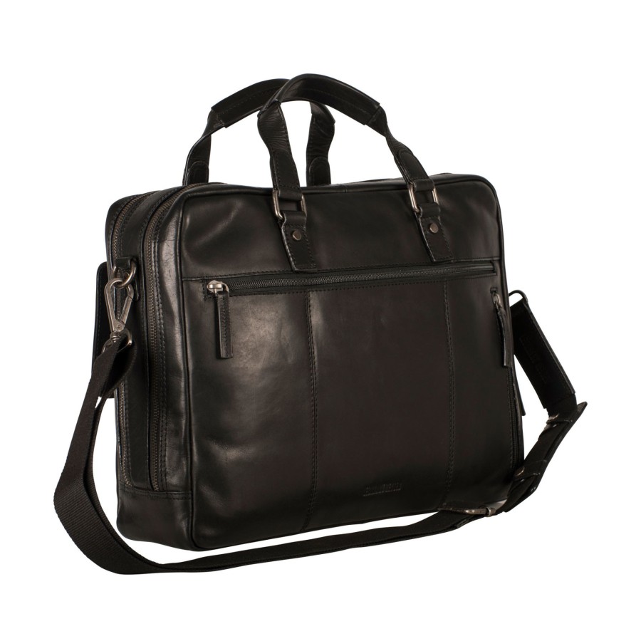 Online Leonhard Heyden Leonhard Heyden Roma Zipped Briefcase 2 Compartments With Front Pocket Black