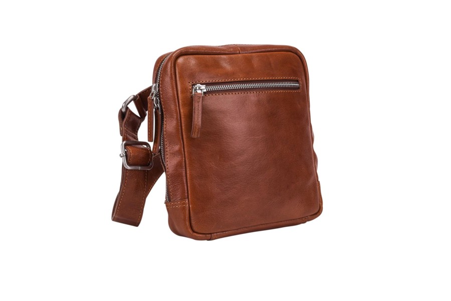 Online Leonhard Heyden Leonhard Heyden Cambridge Zipped Messenger Bag S Cognac