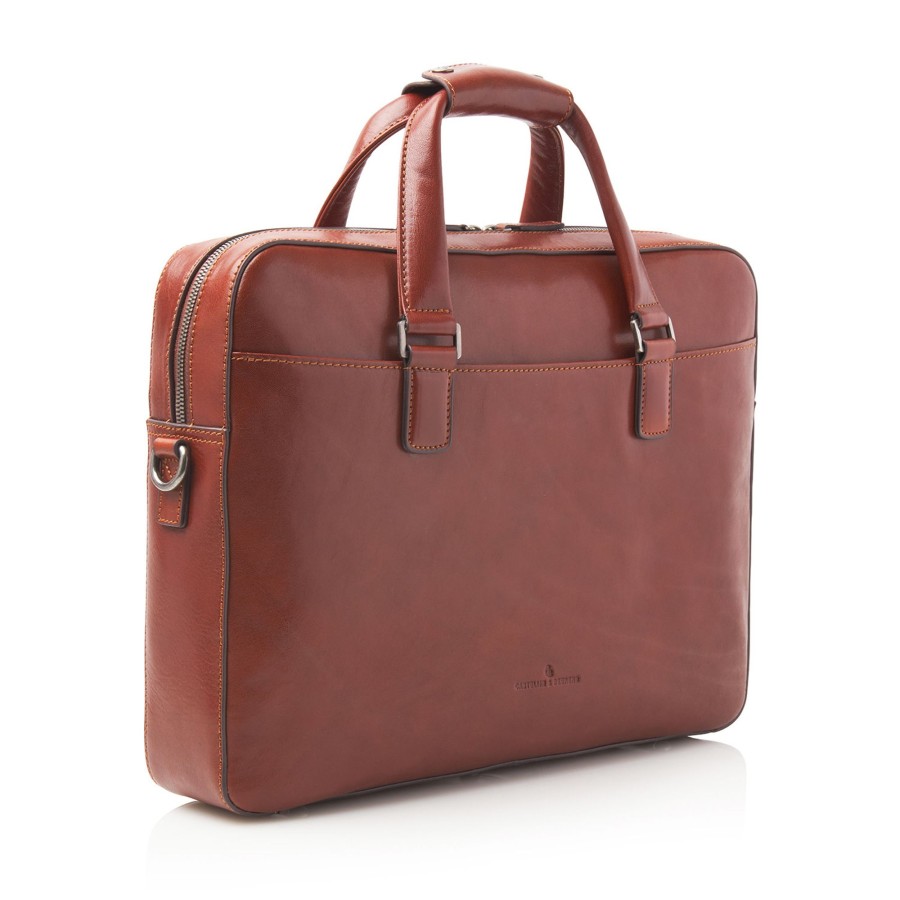 Wholesale Castelijn & Beerens Castelijn & Beerens Gaucho Ted Laptop Bag 15.6" Single Zip Cognac