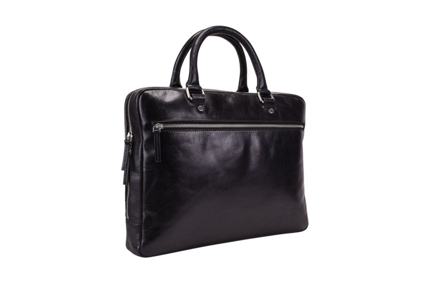 Hot Leonhard Heyden Leonhard Heyden Zipped Briefcase 1 Compartment Black