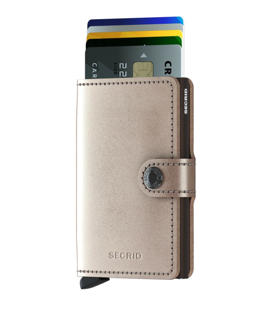 Clearance Secrid Secrid Miniwallet Champagne Brown Metallic