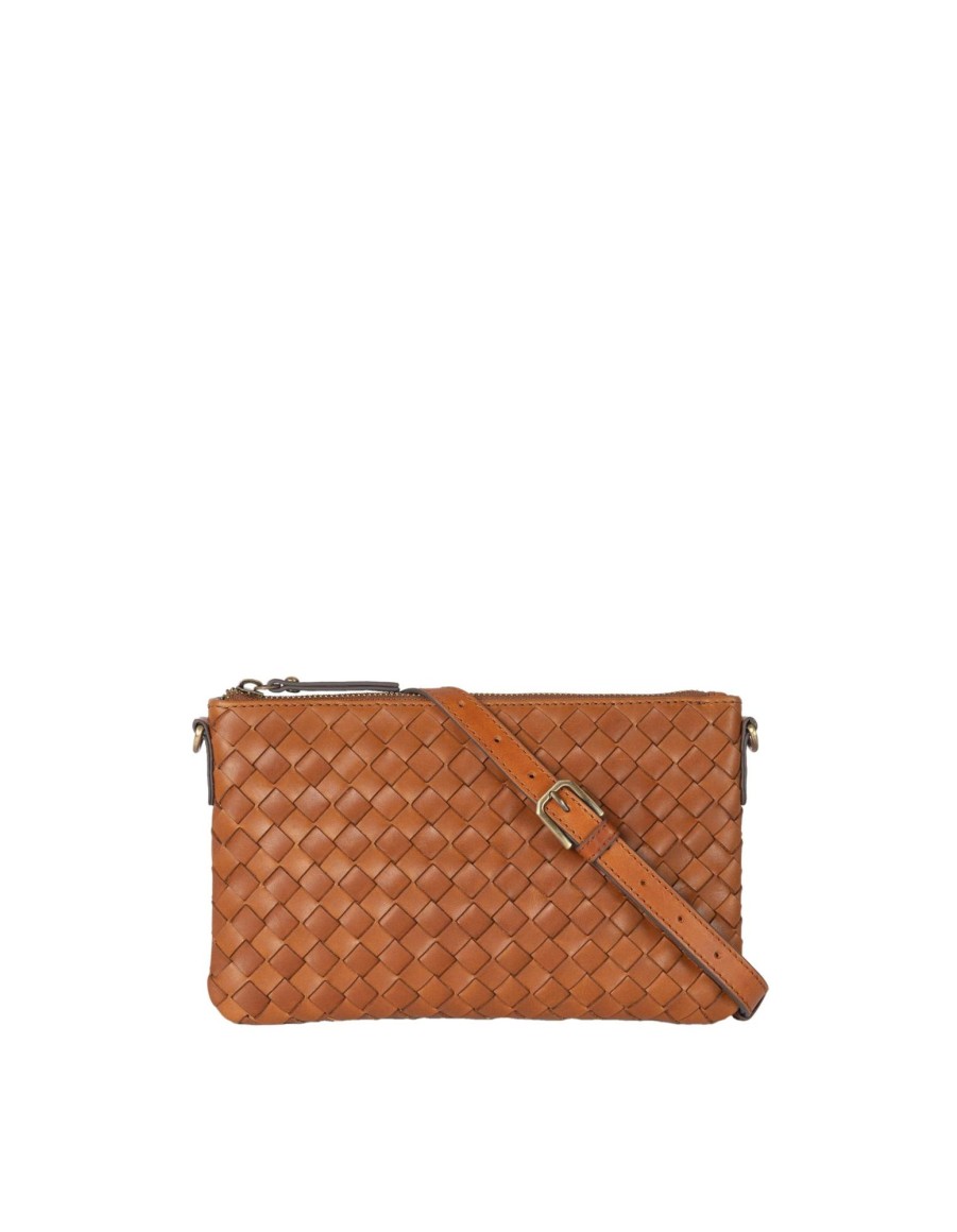 Clearance O My Bag O My Bag Lexi Cognac Woven Classic Leather