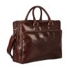 Hot Leonhard Heyden Leonhard Heyden Cambridge Zipped Briefcase 2 Compartments Red Brown