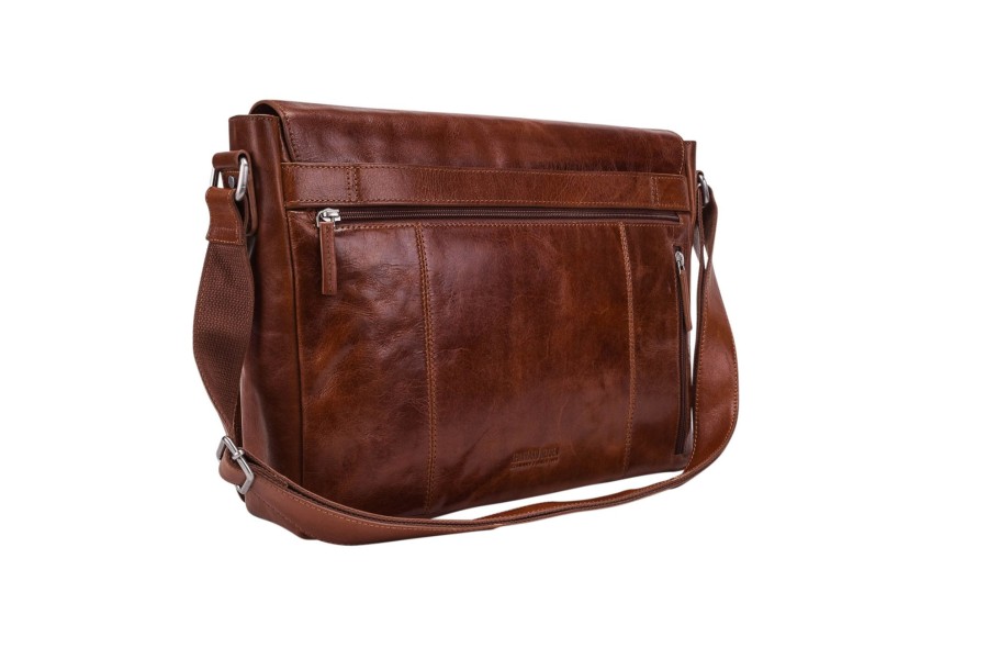 Clearance Leonhard Heyden Leonhard Heyden Cambridge Messenger Bag L Cognac