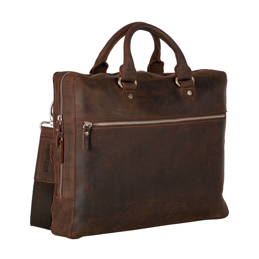 Best Leonhard Heyden Leonhard Heyden Salisbury Zipped Briefcase 1 Compartment Brown