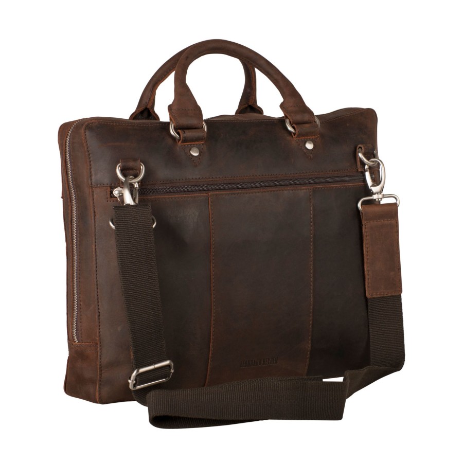 Best Leonhard Heyden Leonhard Heyden Salisbury Zipped Briefcase 1 Compartment Brown