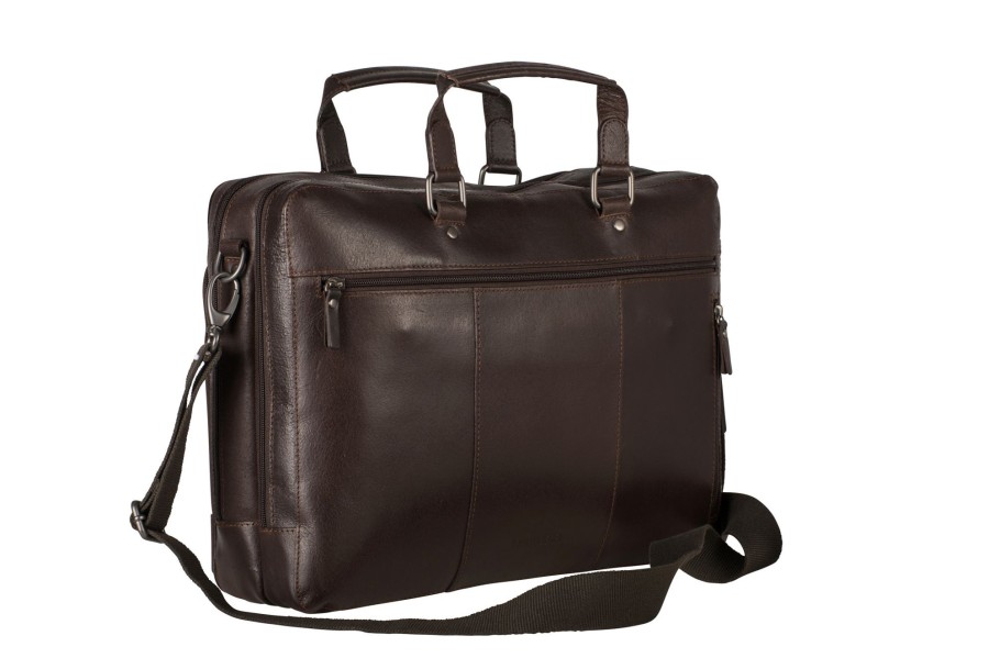 Hot Leonhard Heyden Leonhard Heyden Dakota Zipped Briefcase 2 Compartments Brown