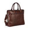 Clearance Leonhard Heyden Leonhard Heyden Zipped Briefcase 1 Compartment Red Brown