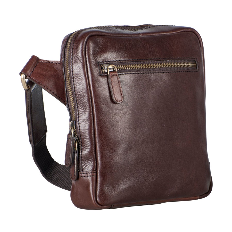 Online Leonhard Heyden Leonhard Heyden Cambridge Zipped Messenger Bag S Red Brown