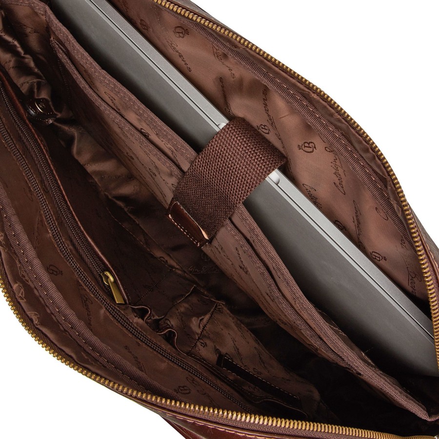 Online Castelijn & Beerens Castelijn & Beerens Verona Laptop Bag 15.6" + Tablet Single Zip Mocca