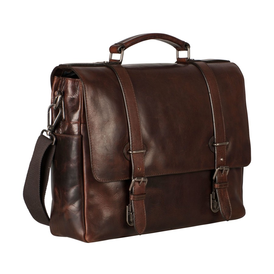 Hot Leonhard Heyden Leonhard Heyden Roma Briefcase 2 Compartments Brown