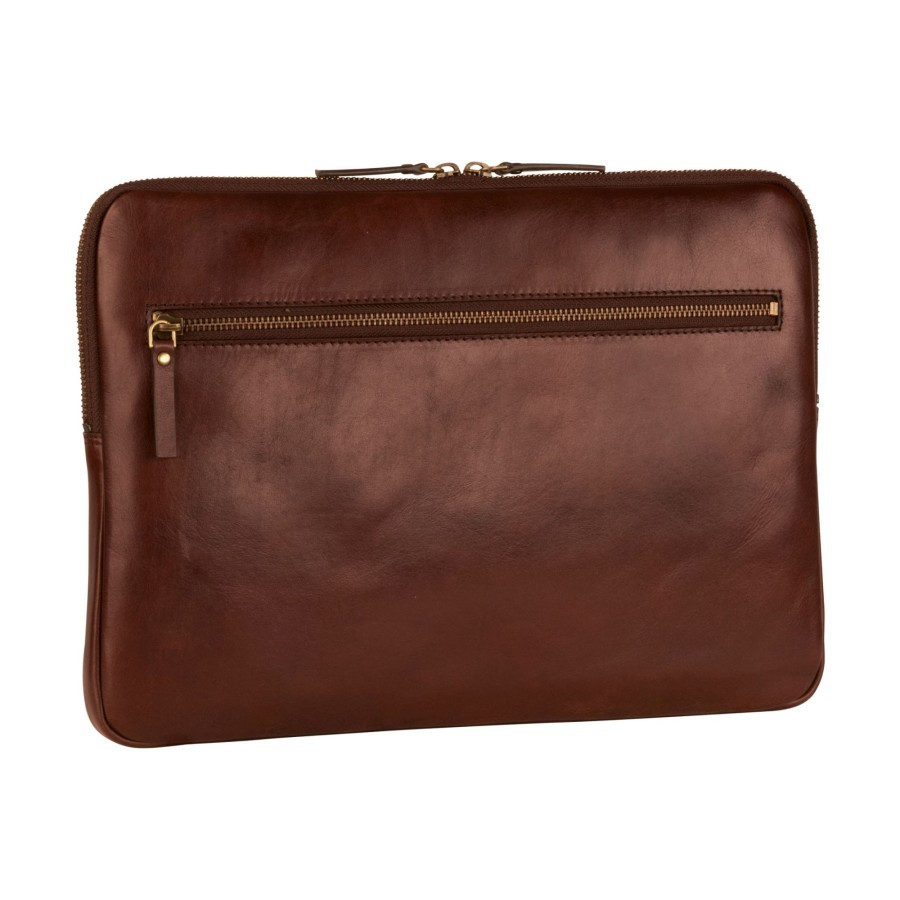 Online Leonhard Heyden Leonhard Heyden Cambridge Zipped Laptop Sleeve S Red Brown