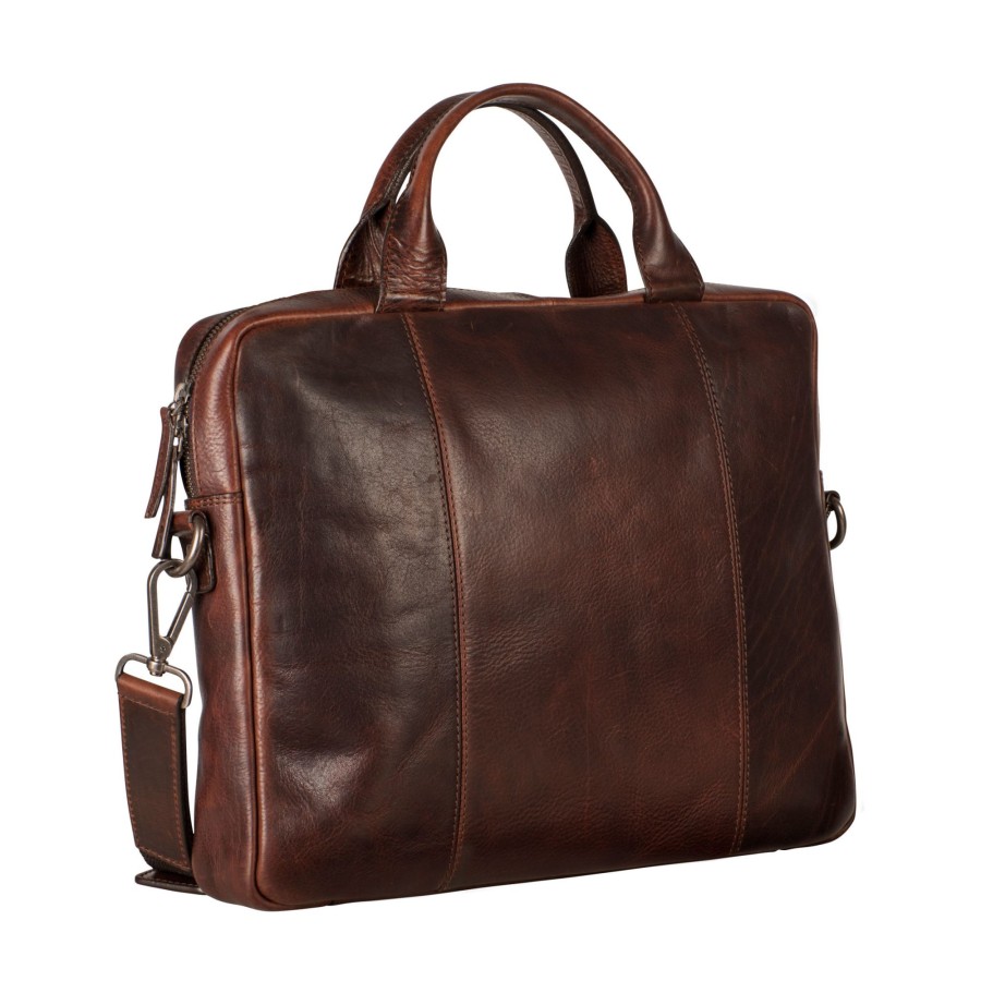 Online Leonhard Heyden Leonhard Heyden Roma Zipped Briefcase 1 Compartment Brown