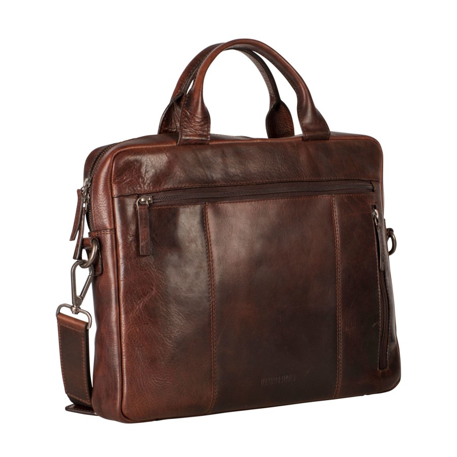 Online Leonhard Heyden Leonhard Heyden Roma Zipped Briefcase 1 Compartment Brown