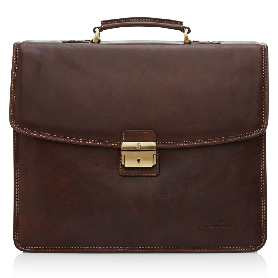 Clearance Castelijn & Beerens Castelijn & Beerens Verona Laptop Bag 15.6" + Tablet Triple Pocket Mocca