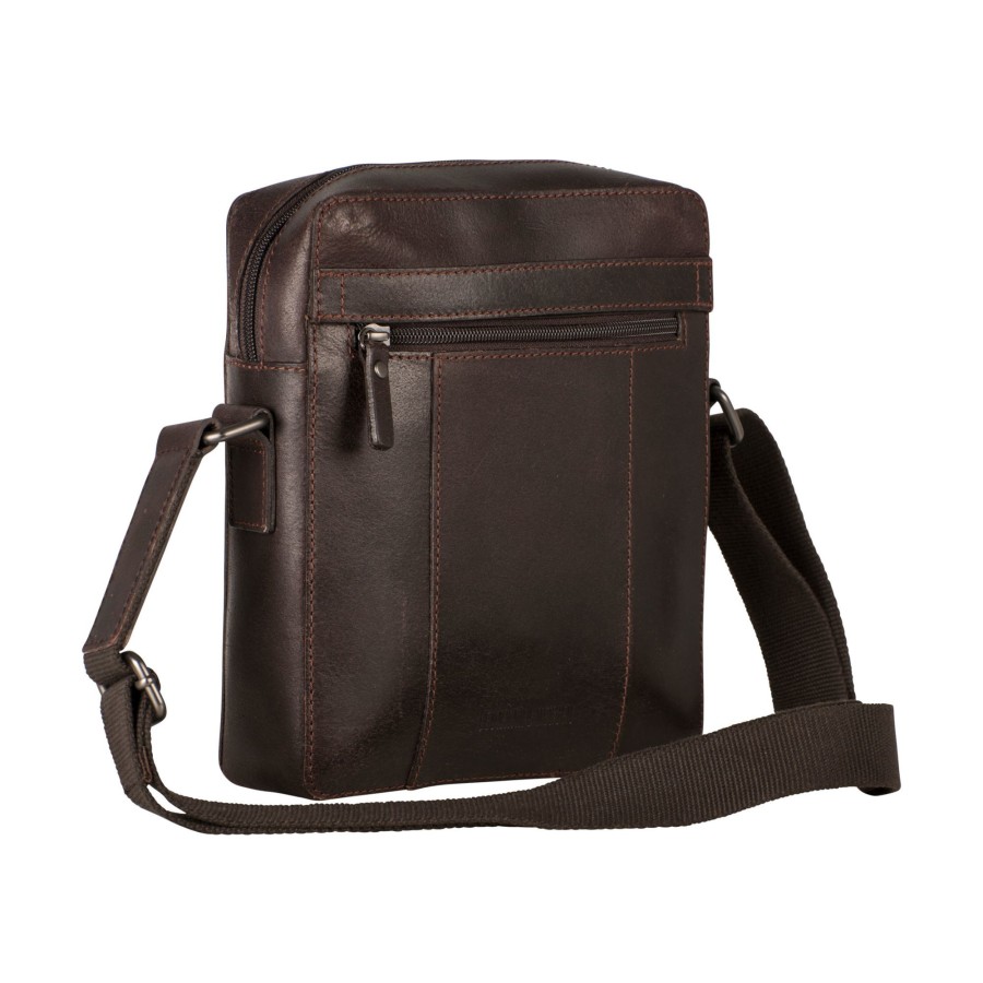 Hot Leonhard Heyden Leonhard Heyden Dakota Zipped Messenger Bag Xs Brown