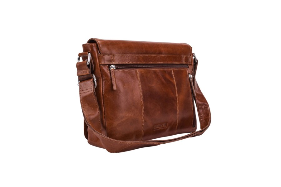 Hot Leonhard Heyden Leonhard Heyden Cambridge Messenger Bag M Cognac